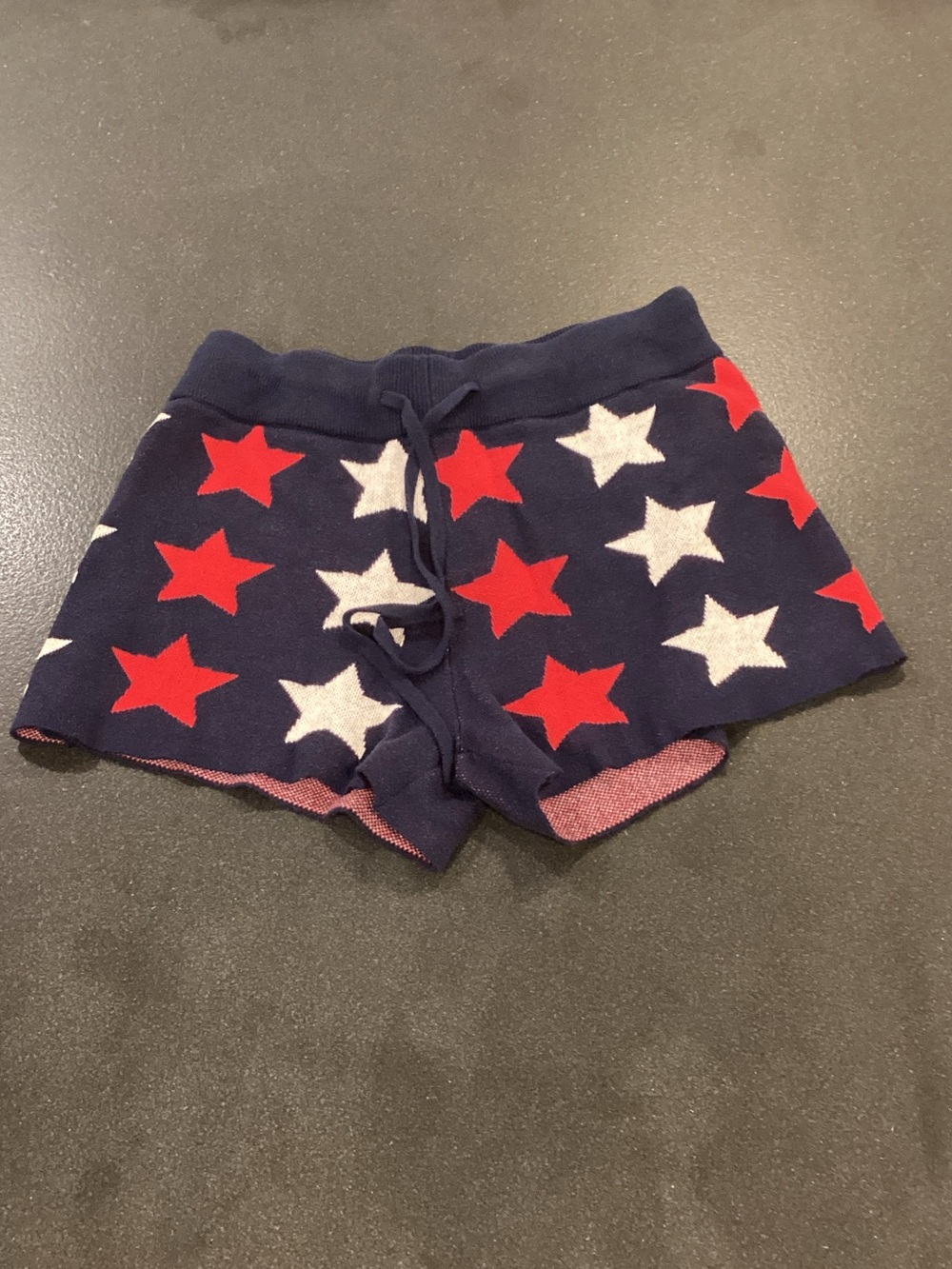 Beach Riot Navy Shorts with Red and White Stars